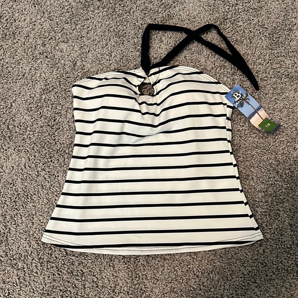 Juniors Striped Swim Top